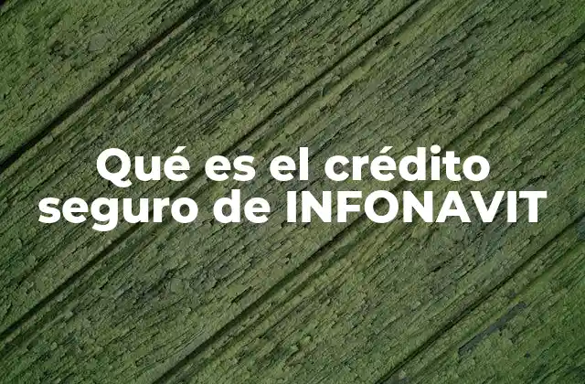 Qué es el Crédito Seguro de Infonavit
