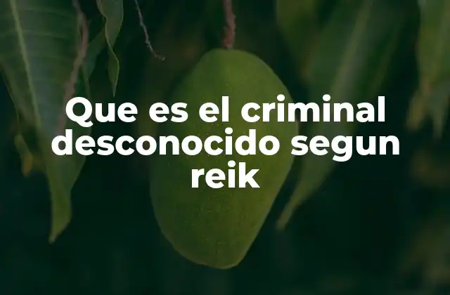 Que es el Criminal Desconocido Segun Reik 2 La proyección como mecanismo de defensa