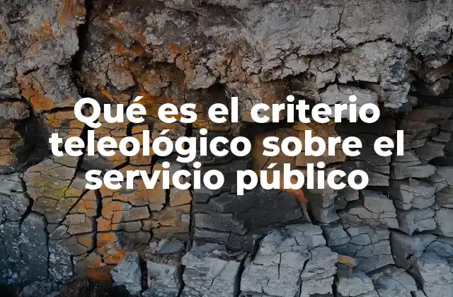 Qué es el Criterio Teleológico sobre el Servicio Público