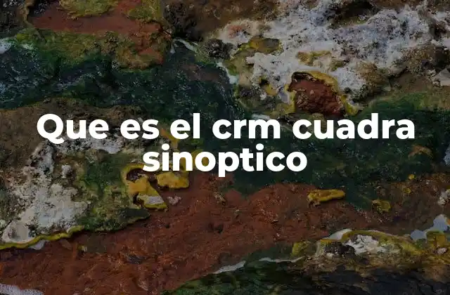 Que es el Crm Cuadra Sinoptico