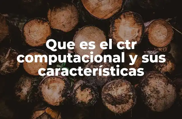 Que es el Ctr Computacional y Sus Características