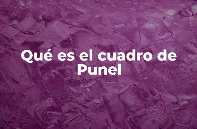 Qué es el Cuadro de Punel 2 Cómo se construye un cuadro de Punel