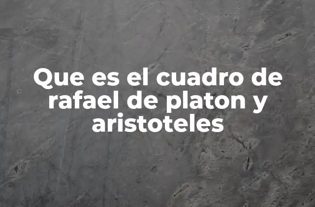 Que es el Cuadro de Rafael de Platon y Aristoteles