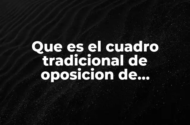 Que es el Cuadro Tradicional de Oposicion de Aristoteles