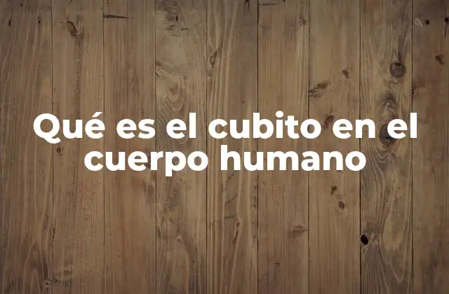 Qué es el Cubito en el Cuerpo Humano