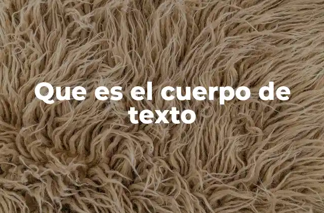 Estructura del cuerpo principal en un texto escrito