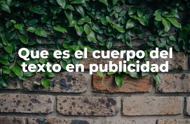Que es el Cuerpo Del Texto en Publicidad