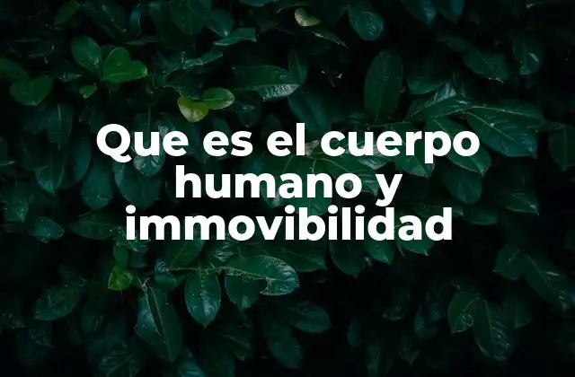 Que es el Cuerpo Humano y Immovibilidad