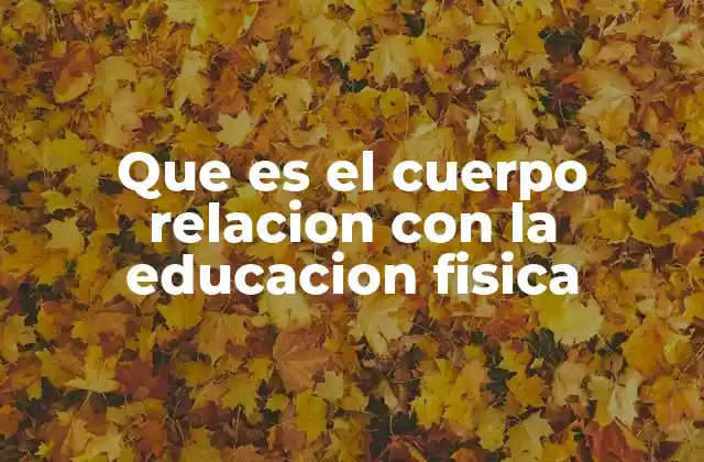Que es el Cuerpo Relacion con la Educacion Fisica