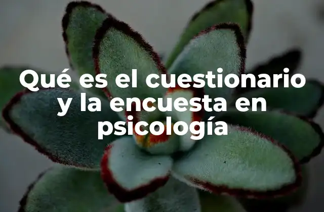 Qué es el Cuestionario y la Encuesta en Psicología