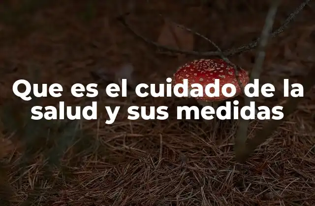 Que es el Cuidado de la Salud y Sus Medidas
