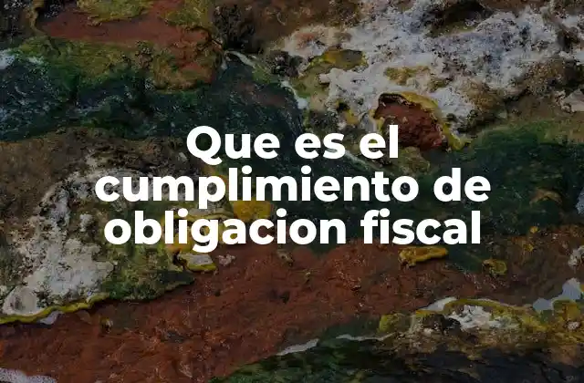 Que es el Cumplimiento de Obligacion Fiscal