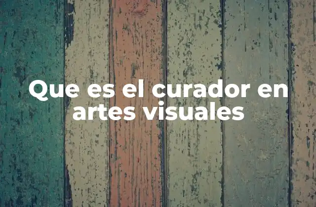 Que es el Curador en Artes Visuales