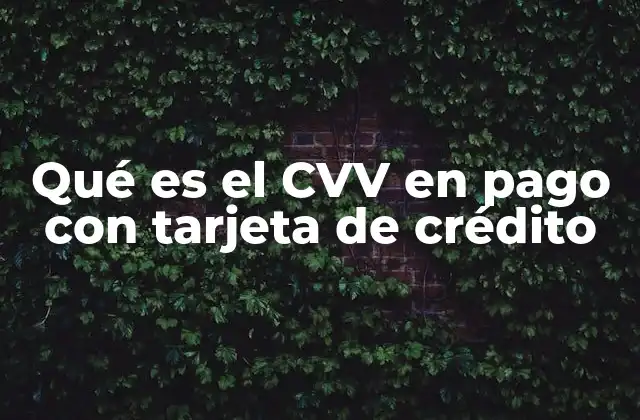Qué es el Cvv en Pago con Tarjeta de Crédito