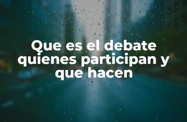 Que es el Debate Quienes Participan y que Hacen