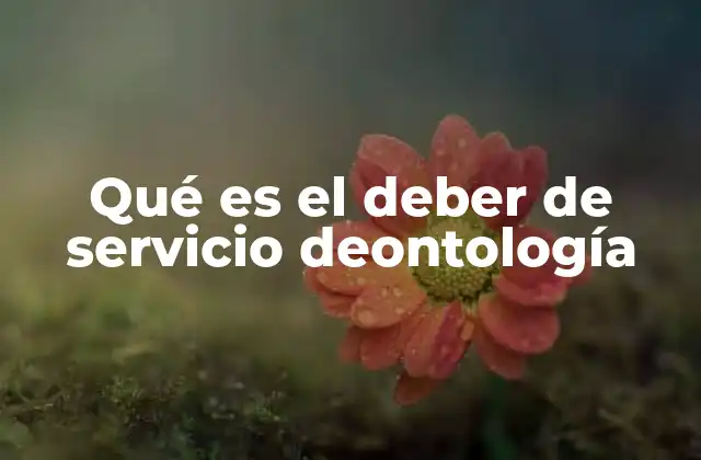Qué es el Deber de Servicio Deontología