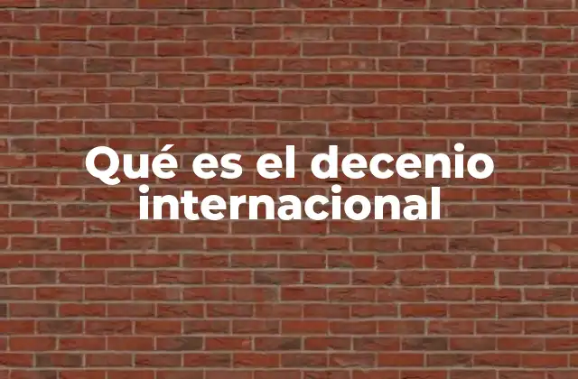 Qué es el Decenio Internacional