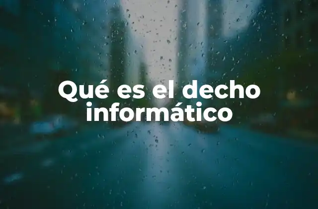 Qué es el Decho Informático