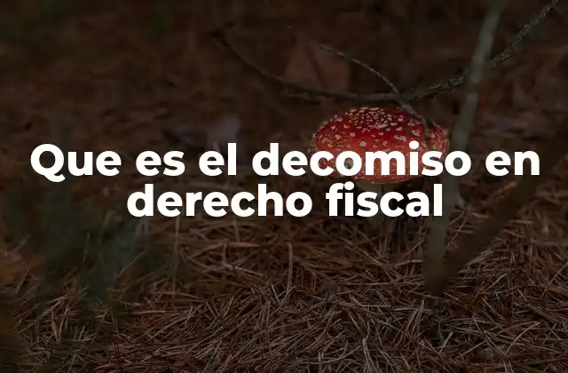 Que es el Decomiso en Derecho Fiscal