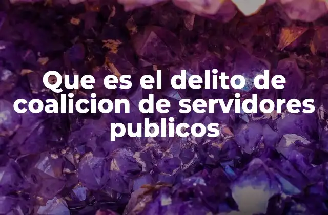 Que es el Delito de Coalicion de Servidores Publicos