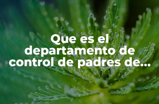 Que es el Departamento de Control de Padres de Familia