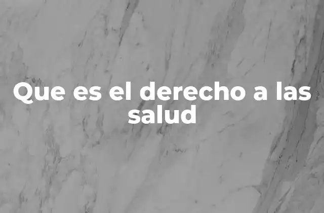Que es el Derecho a las Salud