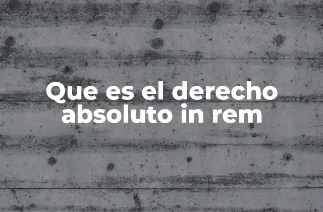 Que es el Derecho Absoluto In Rem