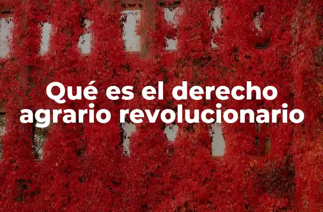 Qué es el Derecho Agrario Revolucionario