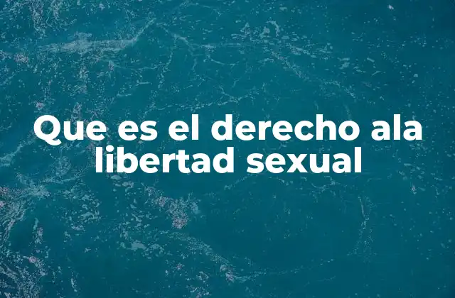 Que es el Derecho Ala Libertad Sexual
