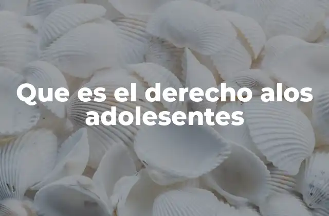 Que es el Derecho Alos Adolesentes