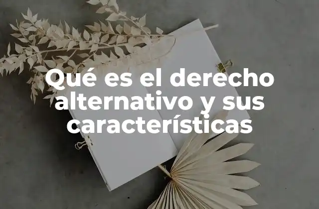 Qué es el Derecho Alternativo y Sus Características