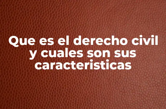 Que es el Derecho Civil y Cuales Son Sus Caracteristicas