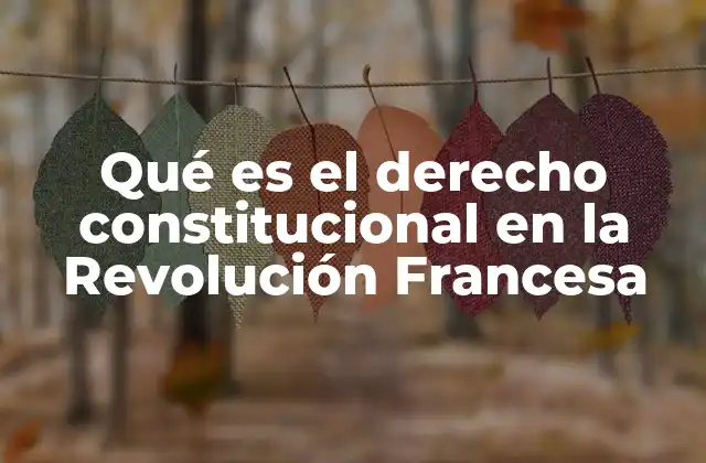 Qué es el Derecho Constitucional en la Revolución Francesa