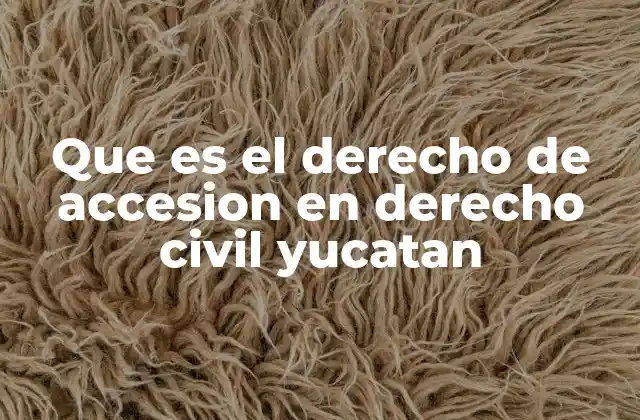 Que es el Derecho de Accesion en Derecho Civil Yucatan