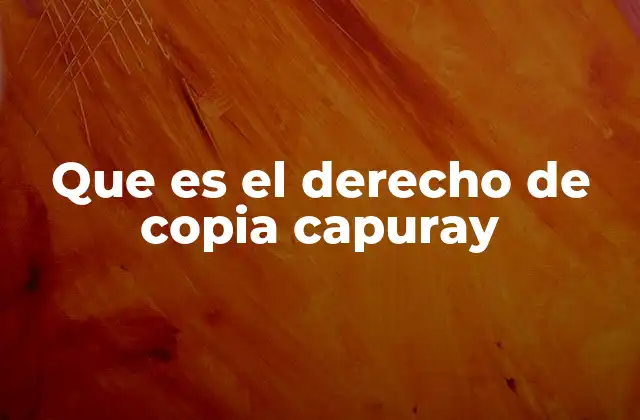 Que es el Derecho de Copia Capuray