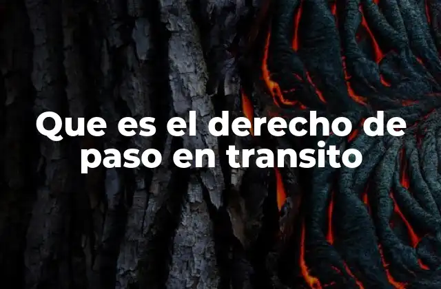 Que es el Derecho de Paso en Transito