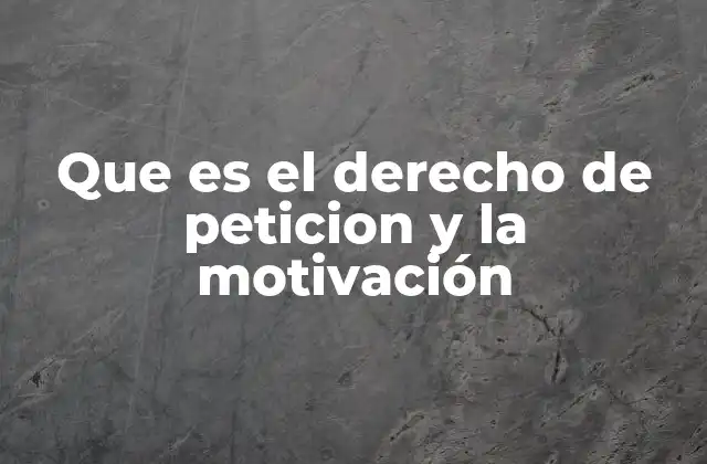 Que es el Derecho de Peticion y la Motivación