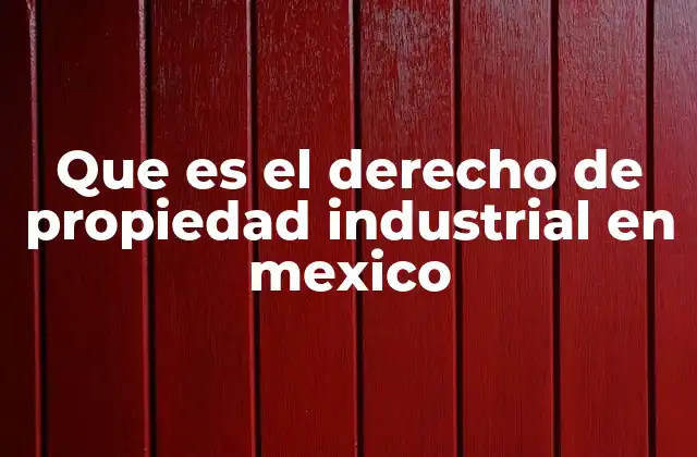 Que es el Derecho de Propiedad Industrial en Mexico
