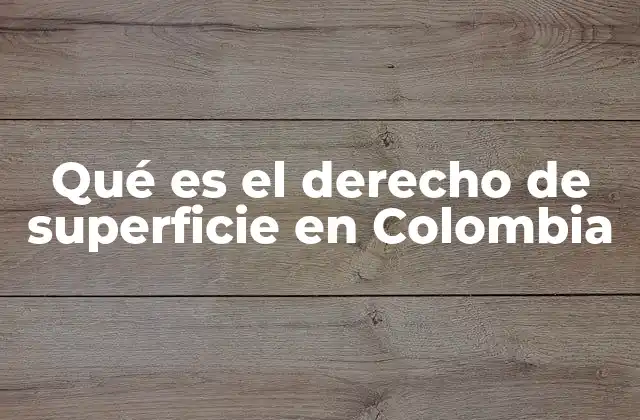 Qué es el Derecho de Superficie en Colombia