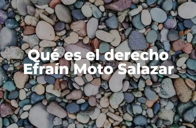 Qué es el Derecho Efraín Moto Salazar