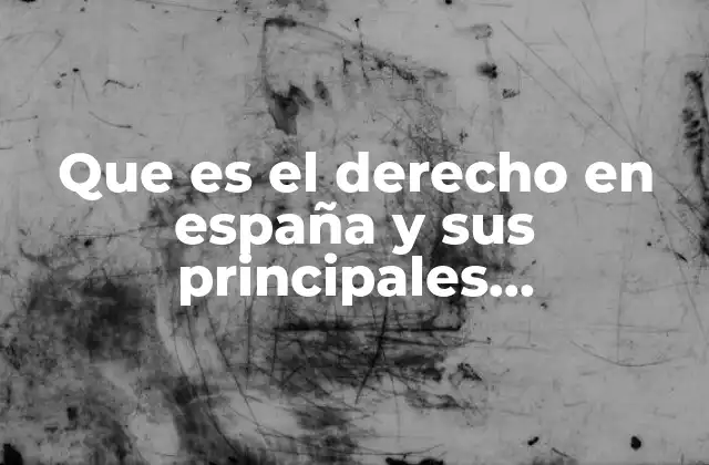 Que es el Derecho en España y Sus Principales Características
