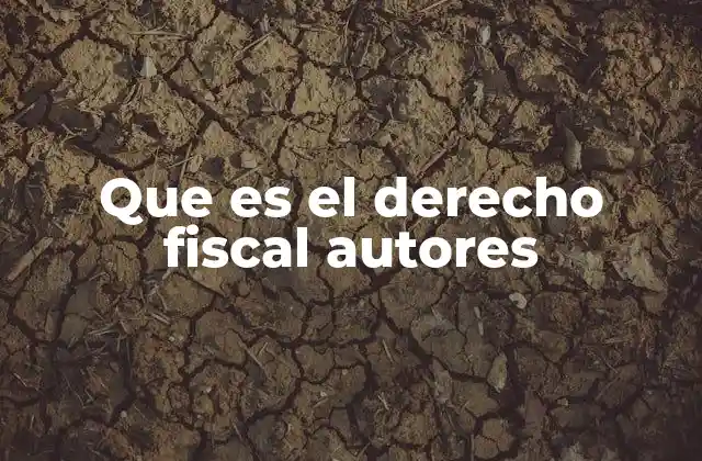 Que es el Derecho Fiscal Autores