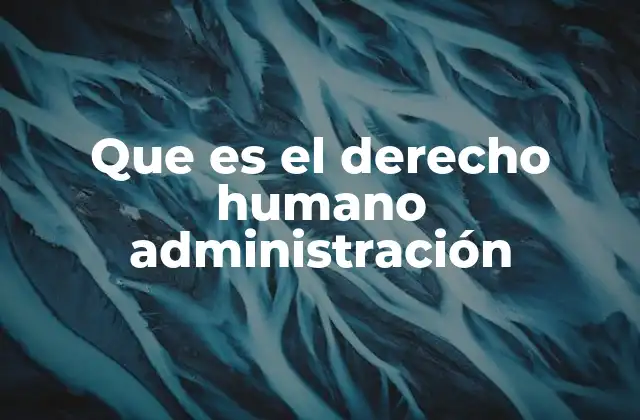 Que es el Derecho Humano Administración