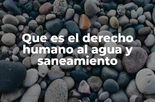 Que es el Derecho Humano Al Agua y Saneamiento
