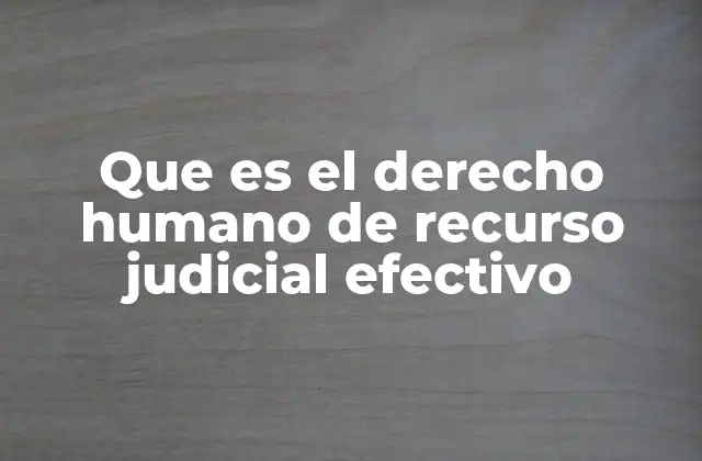 Que es el Derecho Humano de Recurso Judicial Efectivo