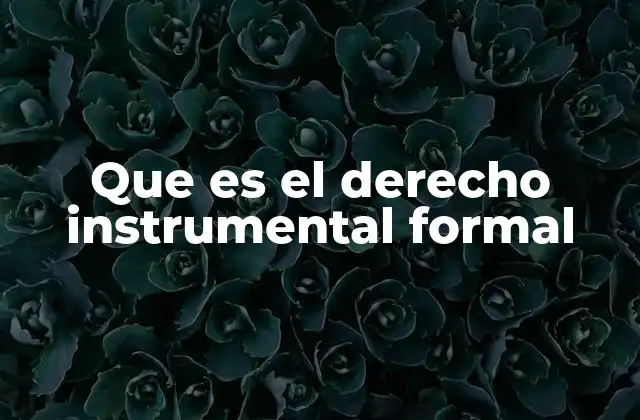 Que es el Derecho Instrumental Formal