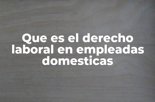 Que es el Derecho Laboral en Empleadas Domesticas