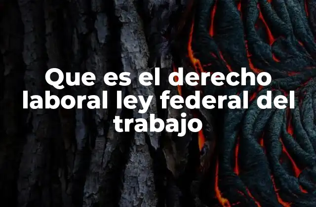 Que es el Derecho Laboral Ley Federal Del Trabajo