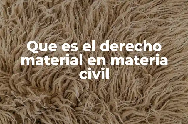 La importancia del derecho material en las relaciones civiles