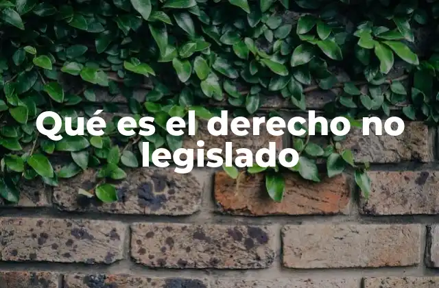 Qué es el Derecho No Legislado 2 El papel del derecho no legislado en el sistema legal
